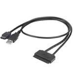 Akasa Flexstor ESATA Cable | 22-pin SATA to eSATA Data and USB Power Adapter Cable | For 2.5" SATA Hard Disk Drive and SSD | Supports SATA III | Black | AK-CBSA03-80BK