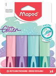 Maped Fluo'Peps Classic Glitter Pastel Highlighters x4