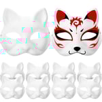 10 st vita masker pappersmasker tomma kattmask att dekorera själv-målning maskerad cosplay fest