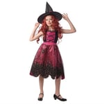 Häxklänning utklädnad halloween, strl. 146–152, för barn 11–13 år