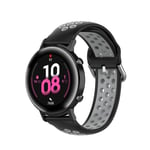 New Watch Straps 20mm For Huami Amazfit GTS/Samsung Galaxy Watch Active 2 / Huawei Watch GT2 42MM Fashion Inner Buckle Silicone Strap(White black) (Color : Black grey)