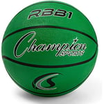Champion Sports Ballon de Basket Officiel en Nylon avec revêtement en Caoutchouc très résistant (Vert, Taille 7)