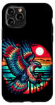 iPhone 11 Pro Cool Falcon Bird Spirit Animal Illustration Tie Dye Art Case