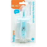 BabyOno Safe Baby Toothbrush Tandbørste til børn 6m+ Blue 1 stk.