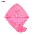 Hair Dry Hat Quick Drying Towel Shower Cap Pink