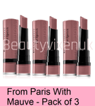 Bourjois Rouge Edition Velvet Lipstick 17 From Paris With Mauve X3 PACK OF 3