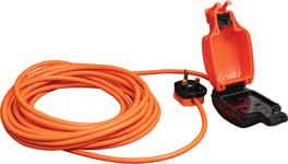 Netagon IP54 Single 1 Gang Plug Waterproof Outdoor Electrical Inline Socket Extension Lead | 10M Long Cable