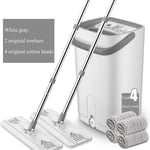 Flat Mop And Buckets Set Wash And Dry Mopping System With Bucket, Stainless Steel Pole And Extra Washable Mop Refill Pads Mop And Bucket Set For household cleaning