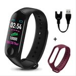XSHIYQ Smart Bracelet Heart Rate Blood Pressure Health Waterproof Smart Watch Bluetooth Watch Wristband Fitness Tracker 0.96 inches Black Wine Red