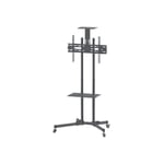 Manhattan TV & Monitor Mount, Trolley Stand, 1 screen, Screen Sizes: 37-65", Black, VESA 200x200 to 600x400mm, Max 40kg, LFD, Lifetime Warranty vagn - för platt panel/AV-system/kamera - svart