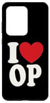 Coque pour Galaxy S20 Ultra J'aime OP I Heart OP Initiales Hearts Art O.P