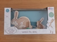 Wooden Pull Along Toy Guess How Much I Love You Nutbrown Hare for Age 18 Months+