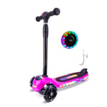SILOLA Children Scooter 3 Wheel Kick Scooter Foot Scooter Skateboard Front LED Flashing Wheel Music Function Kids Outdoor Sport Toy