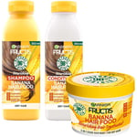 Garnier Fructis Hair Food Banana Trio Kit - Shampoo + Conditioner + Ma