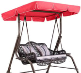 DYHQQ Replacement Canopy for Swing Seat 2 & 3 Seater Sizes Hammock Cover Top Garden Outdoor,Red,190x132cm(75x52'')