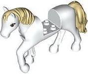 Friends LEGO Minifigure Horse White w Tan Mane Animal Minifig Rare