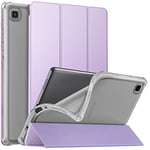 MoKo Étui Compatible avec Samsung Galaxy Tab A7 Lite 8.7 Pouces 2021(SM-T227/SM-T225/SM-T220), Étui à Trois Volets Anti-Chocs Coque de Protection avec Support Dos Translucent, Taro Violet