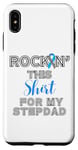Coque pour iPhone XS Max Ruban gris à bascule sensibilisation au diabète Stepdad gris et bleu