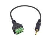 Maxhood 3.5mm(1/8inch) Stereo Audio Balanced Male Jack to AV 3-Screw Video Balun Terminal Adapter Connector Cable 30cm(3.5mm M/3pin)