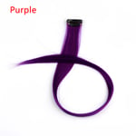Hair Extension Single Clip Hairpieces Synthetic Purple