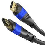 KabelDirekt – 4K/60Hz DisplayPort Cable – 7.5m – immune to interference thanks to multiple shielding (DP cable for gaming PCs/laptops and high-resolution 4K gaming monitors, smooth 60Hz, black)