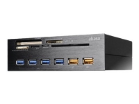 Akasa InterConnect EX - Kortläsare - 5,25 tum (CF 1, CF II, MS, MS PRO, MMC, SD, MS PRO Duo, MMCmobile, microSD, SDHC, MS Micro, microSDHC, SDXC, microSDXC) - USB 3.0