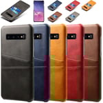 Samsung S10+ skydd skal fodral skinn kort visa amex mastercard - Blå Samsung Galaxy S10+