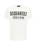 Dsquared2 Mens Ceresio 9 Print White T-Shirt Cotton - Size X-Large