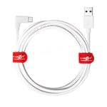 JuicEBitz [3m, White USB A to ANGLED Type C 3A, FAST Charger Cable for Samsung Galaxy A72, A52, A42, A32, A12, S10, S9, A71, A51, A50, A40, Note9, Tab S6, Nintendo Switch, Sony, Nokia, LG