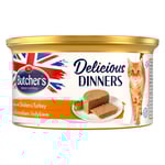 Ekonomipack: Butcher's Delicious Dinners Cat 48 x 85 g - Kyckling & kalkon