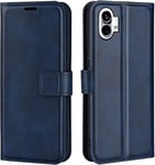 Coque For Nothing Phone 1 Housse En Cuir Pu Tpu Magnétique Protection Étui For Nothing Phone One Telephone Portable Portefeuille Fonction Support Bleu