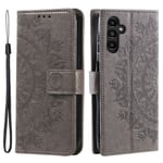 SKALO Samsung A15 4G Mandala Plånboksfodral - Grå grå