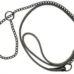 Utställningskoppel Läder Svart 60cm