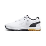 PUMA GOLF Men's Alphacat Nitro Disc Sneaker, Puma White-Puma Black-Gum, 10.5