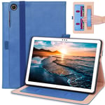 Huawei MatePad T10s - WY-2099 læder cover med kortholdere - Blå
