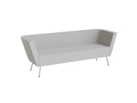Sofa 2-pers Piece uden armlæn, betrukket med lys grå tekstil, metalben