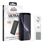EIGER Mountain Glass ULTRA for iPhone 11 / iPhone XR Super Strength Anti Bacterial 2.5D Screen Protector in CLEAR with Cleaning Kit