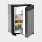 Dometic Kylskåp med kompressor NRX 35C, 12V / 24V, 32 liter (varav 4.4 frysfack), frontpanel mörksilver (rostfritt stål)