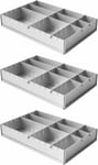 3 x Tala Silver Anodised Multi-size Adjustable Traybake Tin Loose Base 30x20x5cm