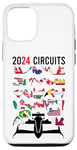 Coque pour iPhone 15 Pro Formula Racing Ventilateur de voiture de course à roue ouverte 2024 Circuits du monde