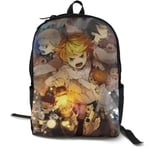 Kimi-Shop The Promised Neverland Anime Cartoon Cosplay Canvas Shoulder Bag Backpack Popular Lightweight Travel Daypacks School Backpack Laptop Backpack