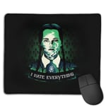 Addams Family Wednesday Addams I Hate Everyone Customized Designs Non-Slip Rubber Base Gaming Mouse Pads for Mac,22cm×18cm， Pc, Computers. Ideal for Working Or Game