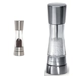 Cole & Mason Gourmet Precision Derwent Acrylic and Stainless Steel Pepper Mill - Silver with Gourmet Precision Derwent Salt Mill - Acrylic and Stainless Steel/Silver, 19 cm