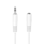 HDSupply AC016-050 Audio Stereo Extension Cable 3.5 mm Male to 3.5 mm Female Ultra Slim Design 5.00 m White