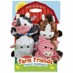 Melissa & Doug Farm Friends Hand Puppets, Four Animals - For Kids Ages 2 Years +