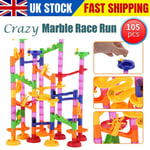 105pcs Marble Run Race Toy Set,Construction Building Block Maze Toy Gift UK