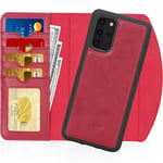 Fyy Samsung Galaxy S20 Plus Case, 2-in-1 Magnetic Detachable Shockproof Wallet Phone Case Cover [Wireless Charging Support] with Card Holder for Samsung Galaxy S20+ Plus/5G 6.7" (2020) Red
