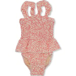 Konges Sløjd girl UV swimsuit baby – blossom mist, grenadine - 1-3m