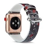 Apple Watch Series 4 40mm utbytbart klock armband av mönstrat äkta läder - Modell O