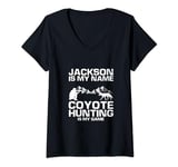 Womens Jackson Quote for Predator Hunting and Yote Hunting V-Neck T-Shirt